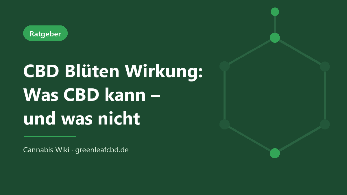 CBD Blüten Wirkung – Titelbild: Was CBD kann und was nicht (Cannabis Wiki, GreenLeafCBD)