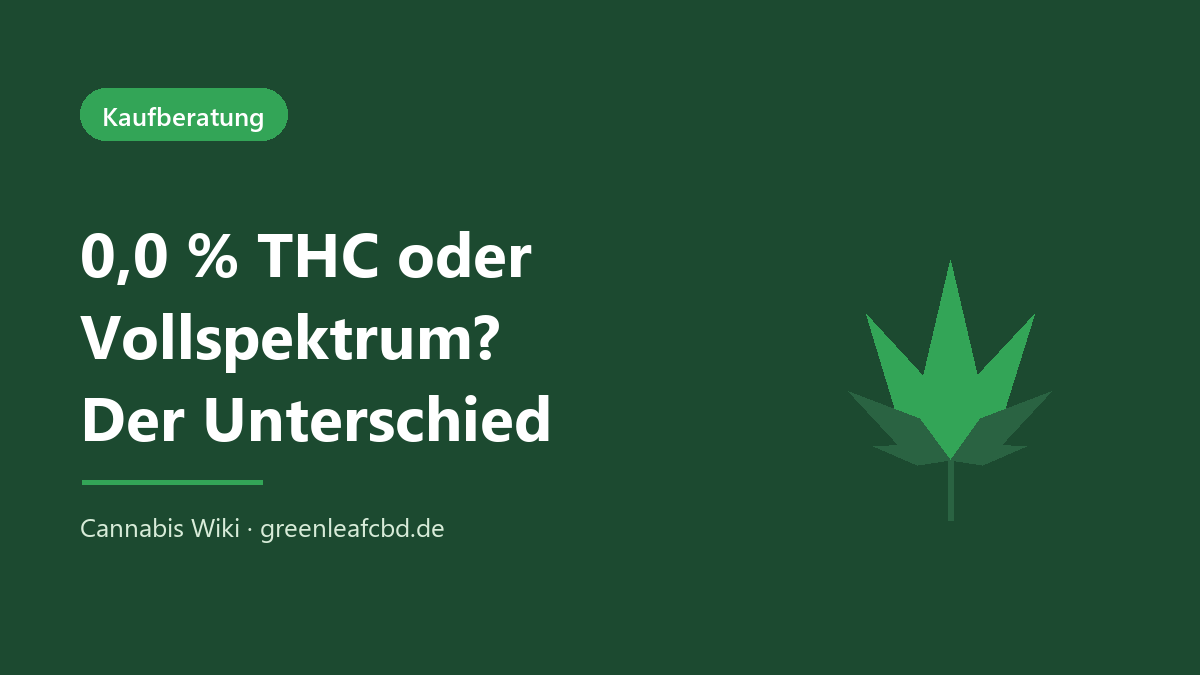 0,0 % THC oder Vollspektrum – der Unterschied bei CBD Blüten
