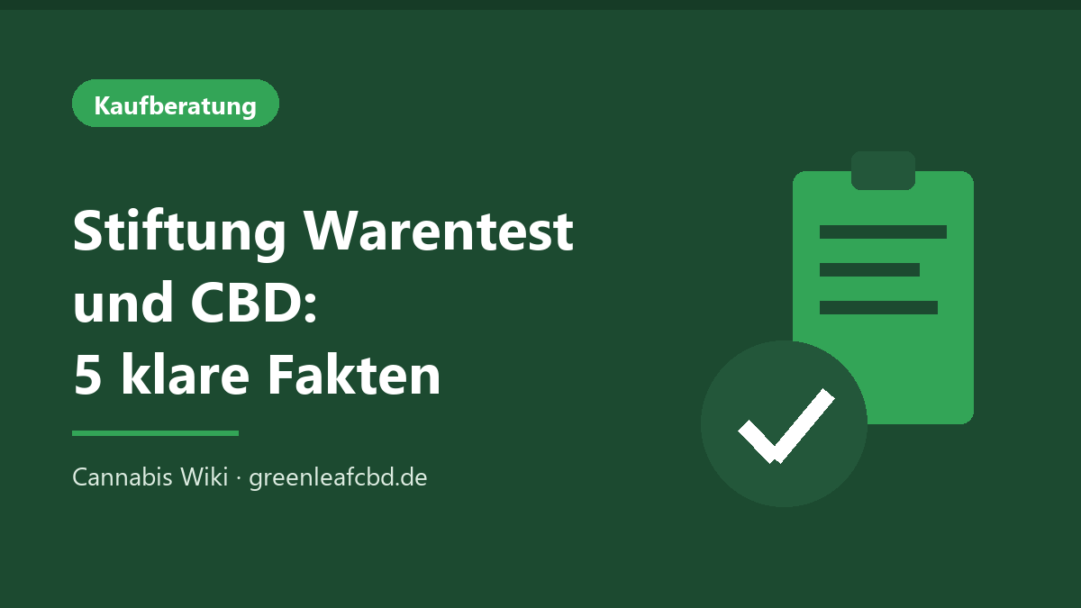 Titelbild: Stiftung Warentest und CBD – 5 klare Fakten