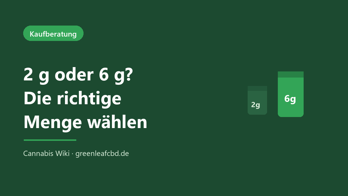 2 g oder 6 g – die richtige Menge CBD Blüten wählen