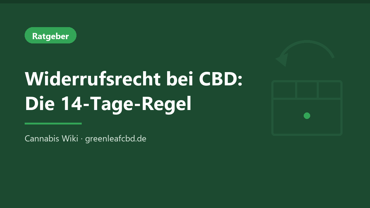 Widerrufsrecht bei CBD-Bestellungen: die 14-Tage-Regel im Überblick