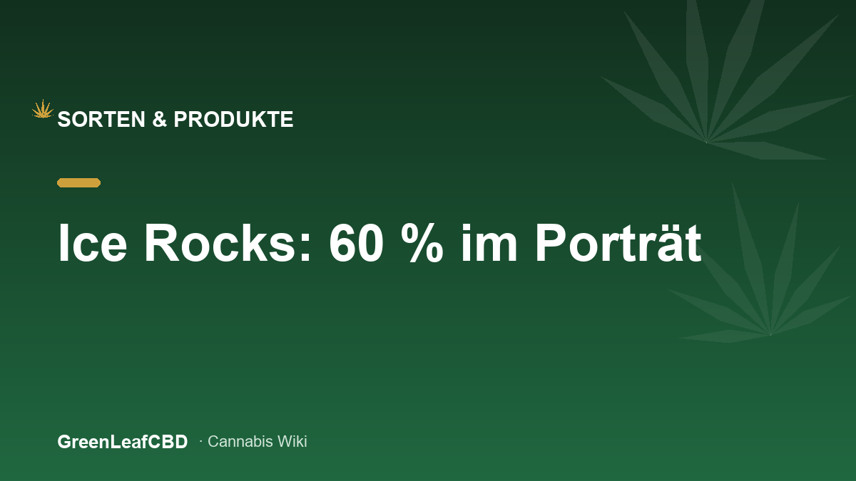 Ice Rocks: 60 Prozent CBD im Portraet - Titelbild