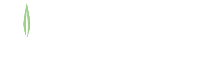 GreenLeafCBD Logo hell – weißer Schriftzug mit Hanfblatt für dunklen Hintergrund